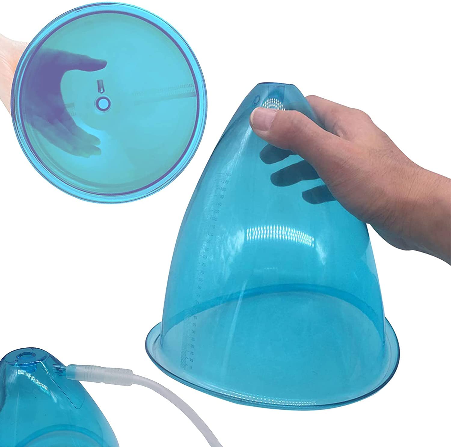 Professional Vacuum Cupping Therapy Set (70ml/120ml/160ml/180ml) - Body Sculpting & Butt Lifting Massage Cups for Women - Blue 160ml - Perfect for Home Spa, Cellulite Treatment & Relaxation Therapy