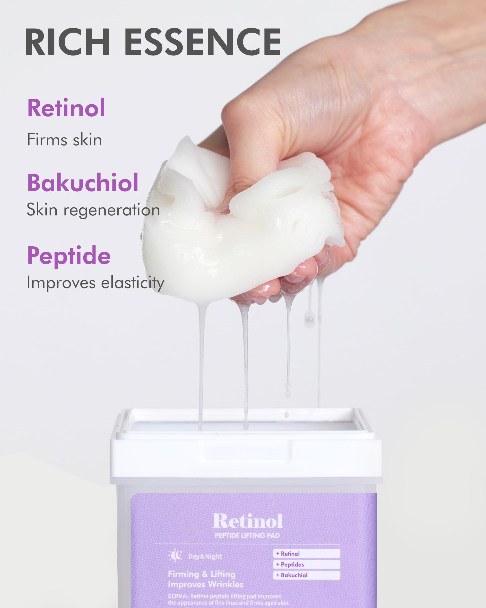 Dermal Retinol Peptide Lifting Pads & Vitamin C Toner Pads Set - Anti-Aging Skincare Travel Kit for Wrinkles & Brightening | Perfect for On-The-Go Glow & Overnight Repair