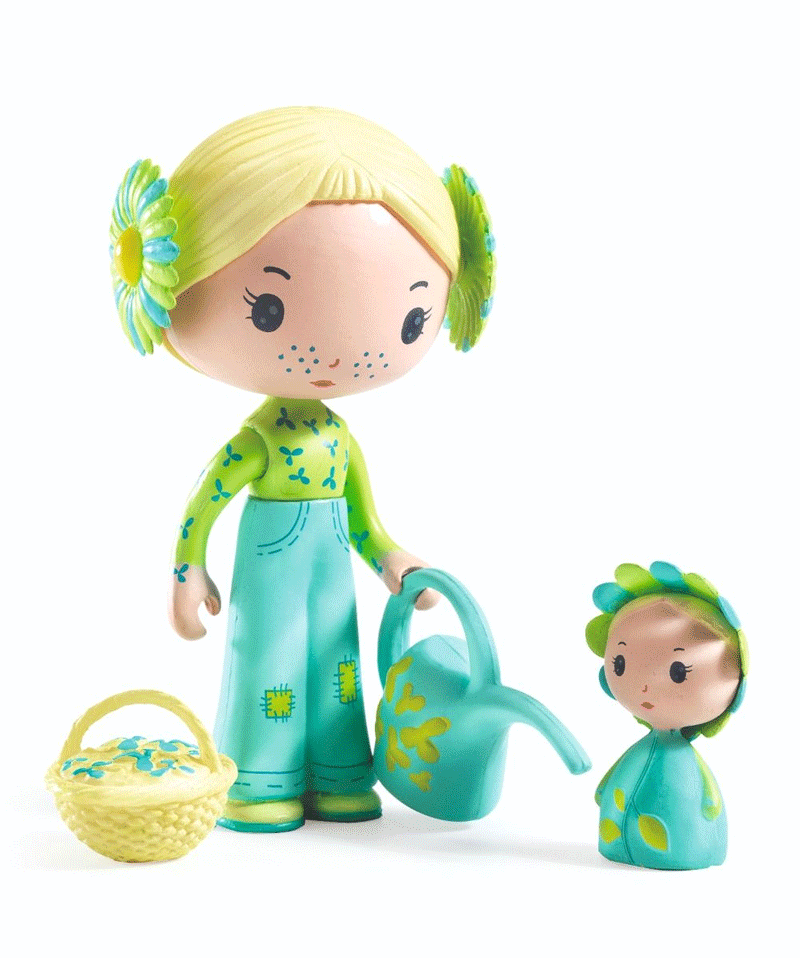 Flore & Bloom Tinyly Doll Figure by Djeco - Adorable Collectible Miniature Doll for Kids & Collectors | Perfect for Playtime, Gift Giving & Shelf Display