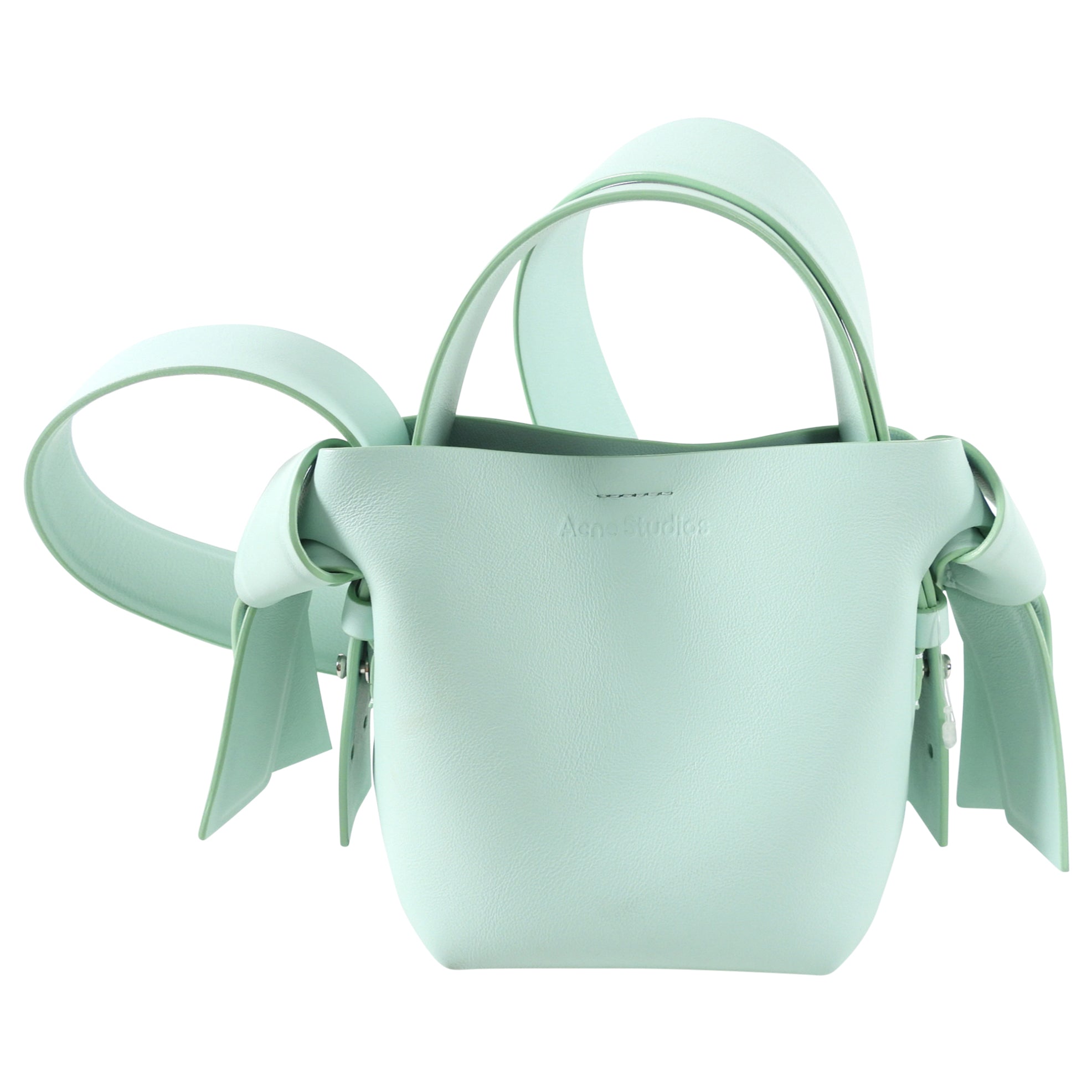 Acne Studios Mint Green Leather Musubi Micro Bag - Stylish Crossbody Purse for Women, Perfect for Parties, Dates & Daily Use