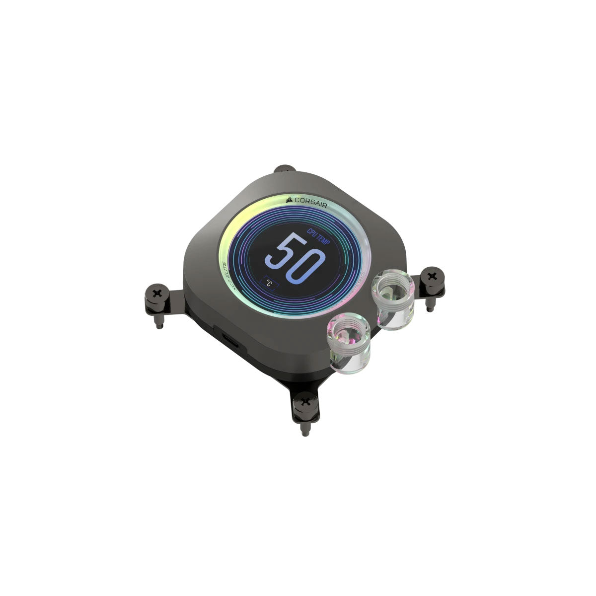 Corsair iCUE XC7 Elite LCD CPU Water Block - Compatible with Intel LGA 1700 & AMD AM4/AM5 Sockets - High-Performance Liquid Cooling for Gaming PCs and Workstations