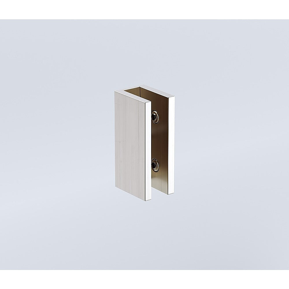Frameless Glass Bath Screen 100cm - Stainless Steel Brackets in Nickel Finish | Perfect for Modern Bathrooms & Shower Enclosures