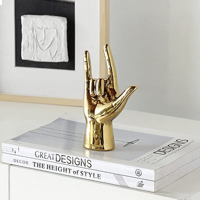 Funny Hand Gesture Sculpture - Unique Home & Office Decor, Shelf & Desk Accessory for Living Room | Perfect Gift & Conversation Starter for Parties & Workspaces