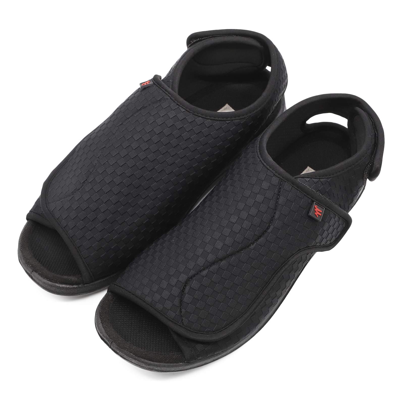 Men's Open Toe Diabetic Slippers - Adjustable Orthopedic Wide Width Walking Shoes for Arthritis, Edema & Swollen Feet - Comfortable Recovery Footwear for Elderly Men - Ideal for Home, Hospital & Post-Surgery Use