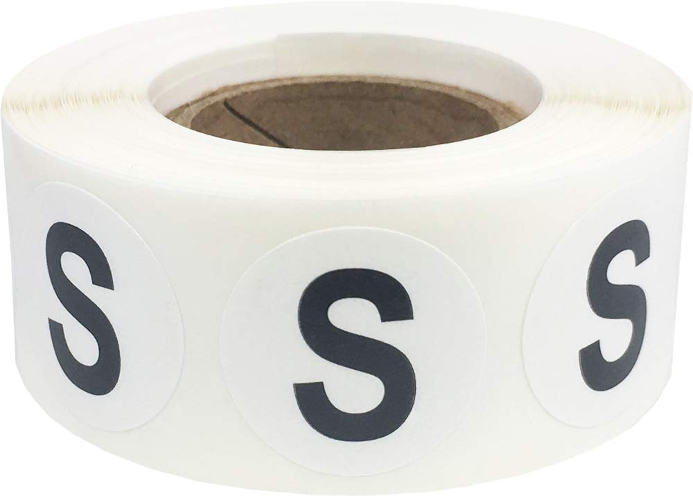 Round Letter S Labels - 500 Adhesive Dots for Inventory & Organization