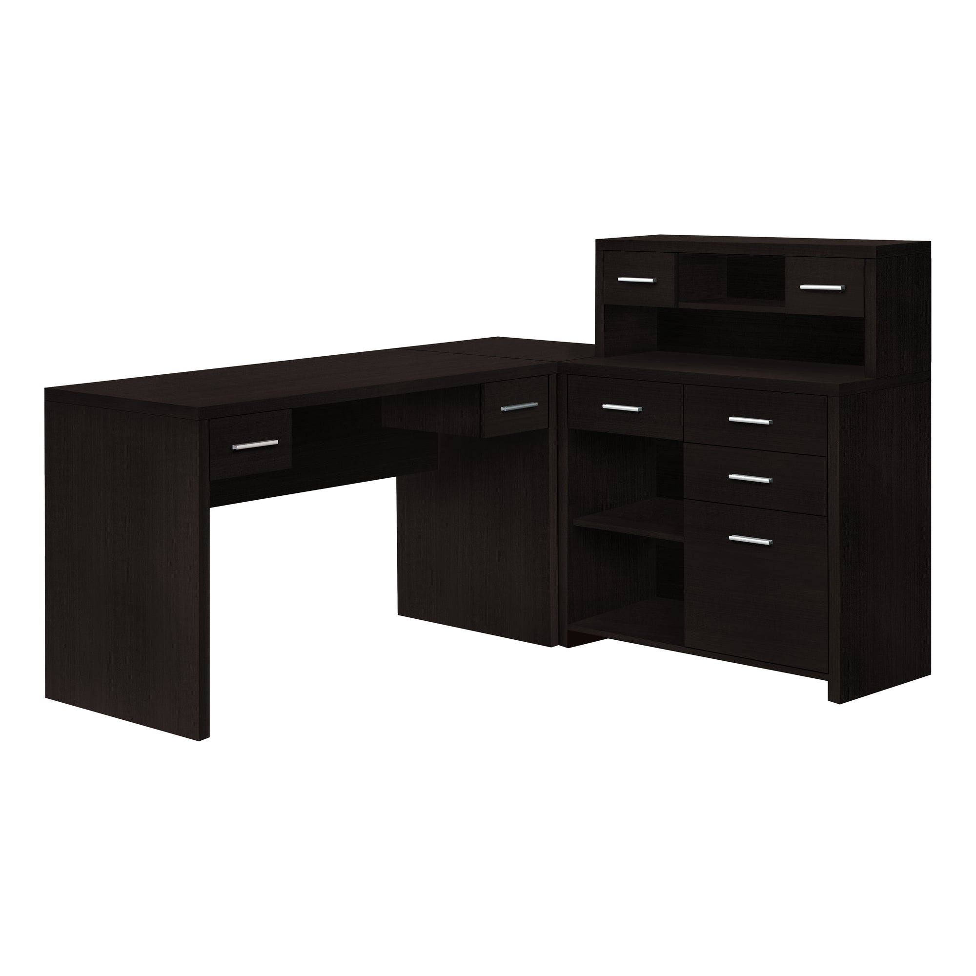 Premium Office Series Espresso Left or Right Facing Corner Desk - Modern Home Office & Workspace Solution for Small Spaces