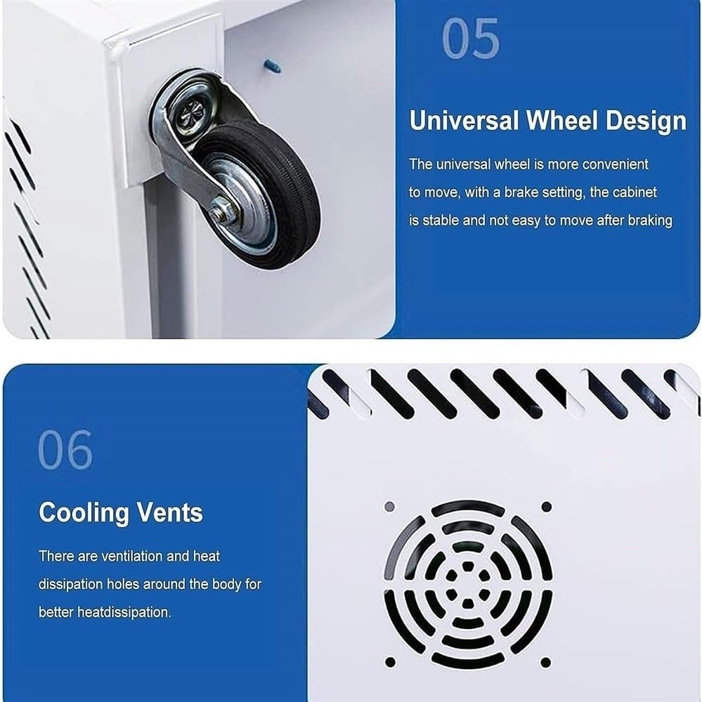 50-Slot USB Rechargeable Phone Storage Cabinet with Universal Wheels - Mobile Phone Charging Station & Organizer for Office, School, Retail Stores, and Public Spaces