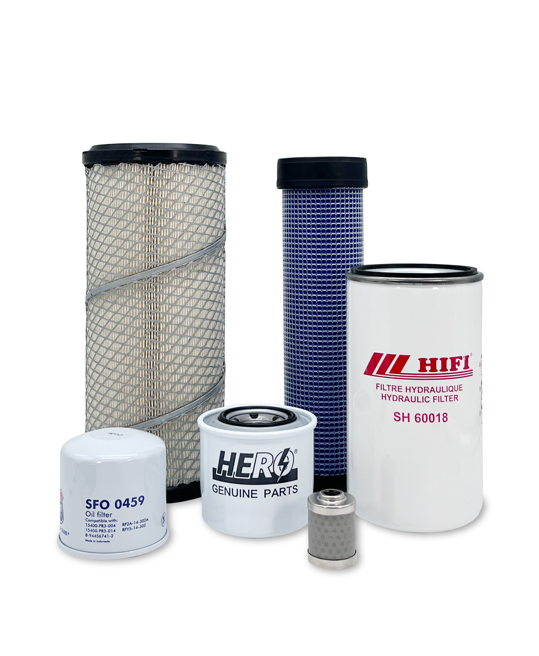 HERO® Maintenance Filter Kit for Takeuchi TL130 Track Loader - Air, Oil & Hydraulic Filters Replacement Parts for Construction Equipment Maintenance