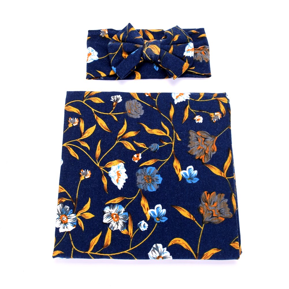 Soft Newborn Receiving Blanket & Headband Set - Unisex Baby Swaddle Wrap for Boys & Girls | Perfect Baby Shower Gift & Hospital Photo Prop