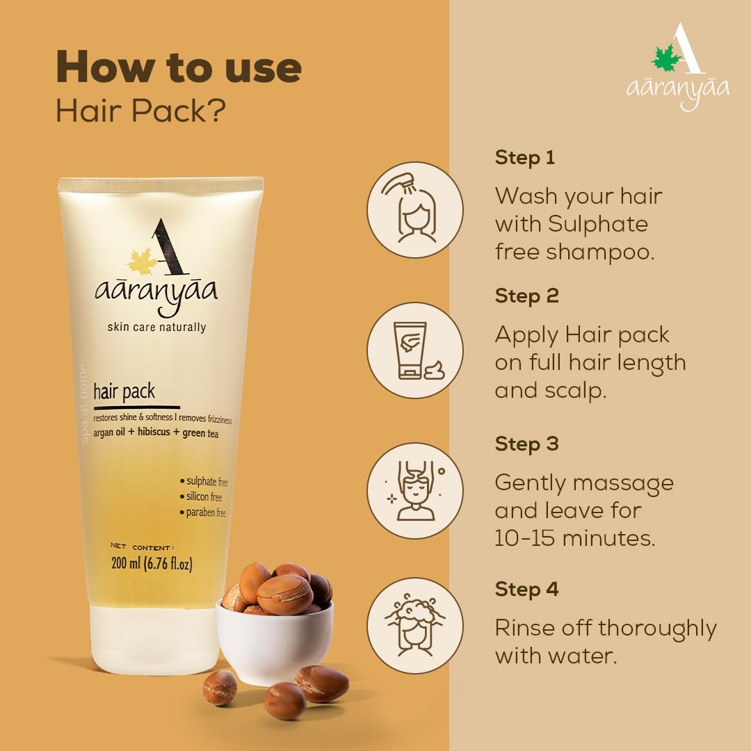 Aaranyaa Argan Oil Hair Mask (200ml) - Deep Conditioning Treatment for Dry, Frizzy Hair | Hair Fall Control | Sulfate-Free | Men & Women | Use for Salon-Quality Hair at Home or On-The-Go