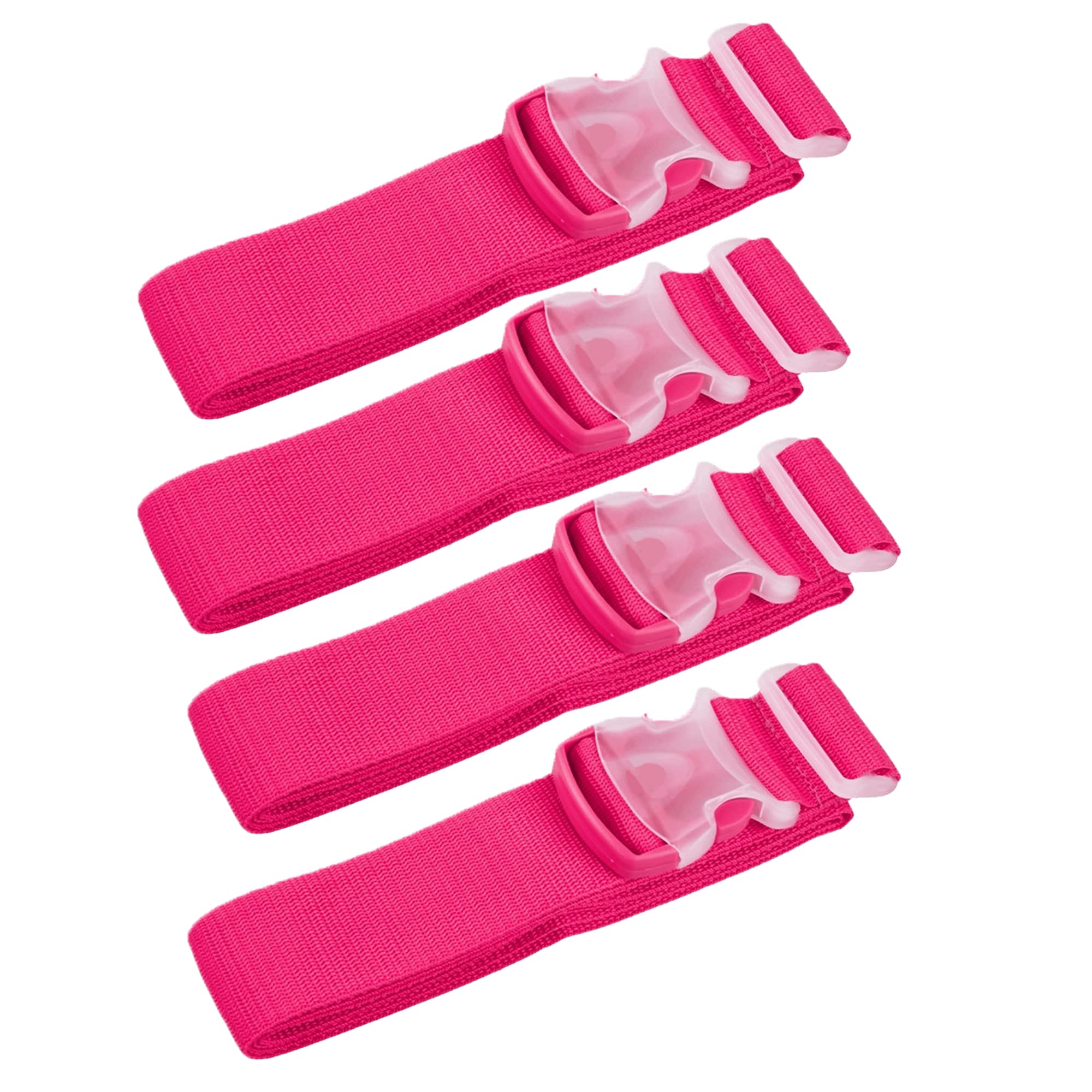 Wideskall® 80-Inch Adjustable Luggage Strap - High Visibility Pink Travel Belt for Suitcases (Pack of 4) | Perfect for Airport Security Checks & Easy Baggage Identification