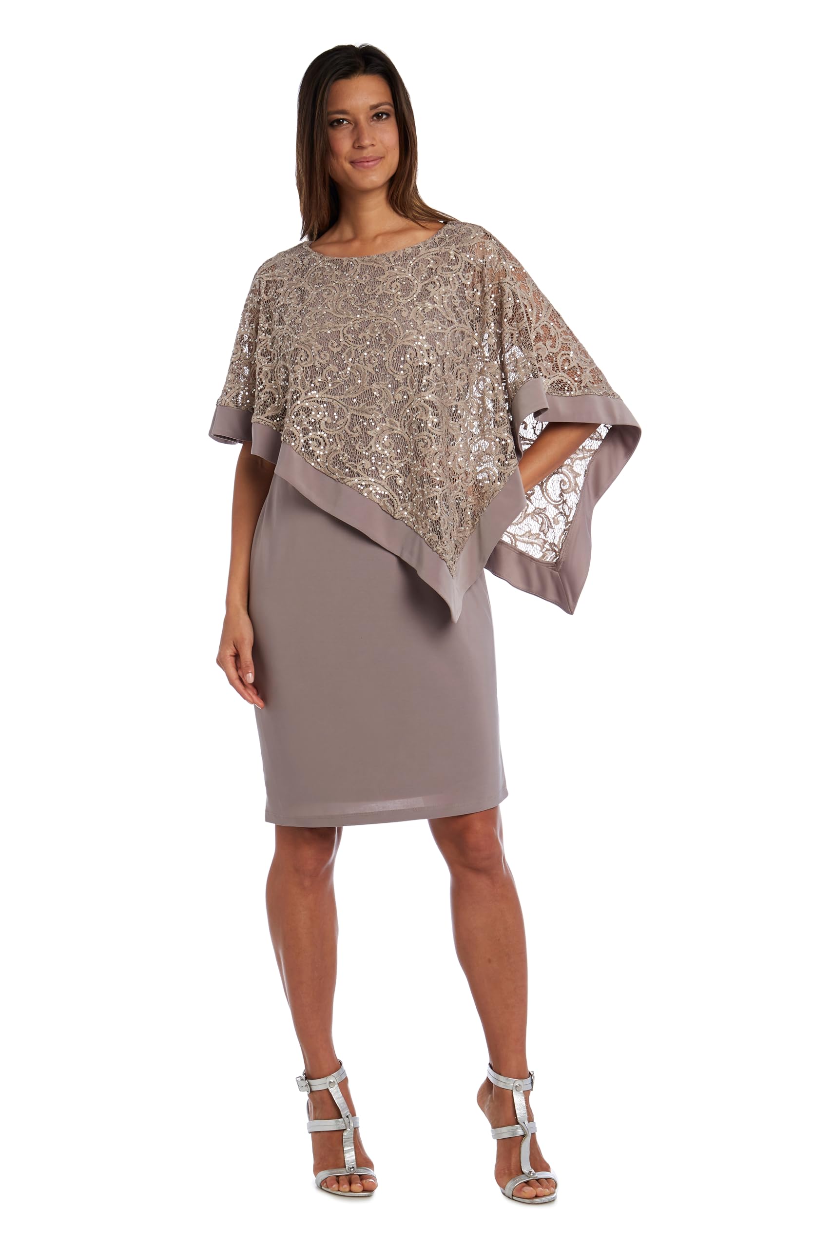 R&M Richards Women's Sparkling Sequined Lace Party Dress for Evening Gala, Cocktail Party, Prom & Special Occasions