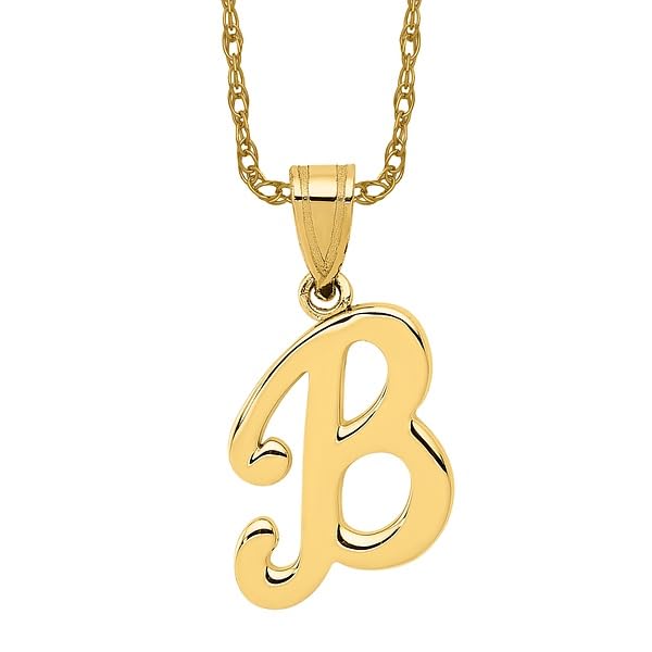 14K Solid Yellow Gold Dainty Letter B Initial Name Monogram Necklace - Personalized Jewelry Gift for Women, Perfect for Birthdays, Anniversaries & Everyday Elegance