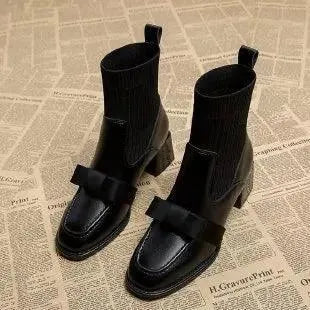 Black Women's Sock Boots - Stylish & Comfortable Knee-High Boots for Fall & Winter | Perfect for Casual Outfits, Office Wear & Night Out