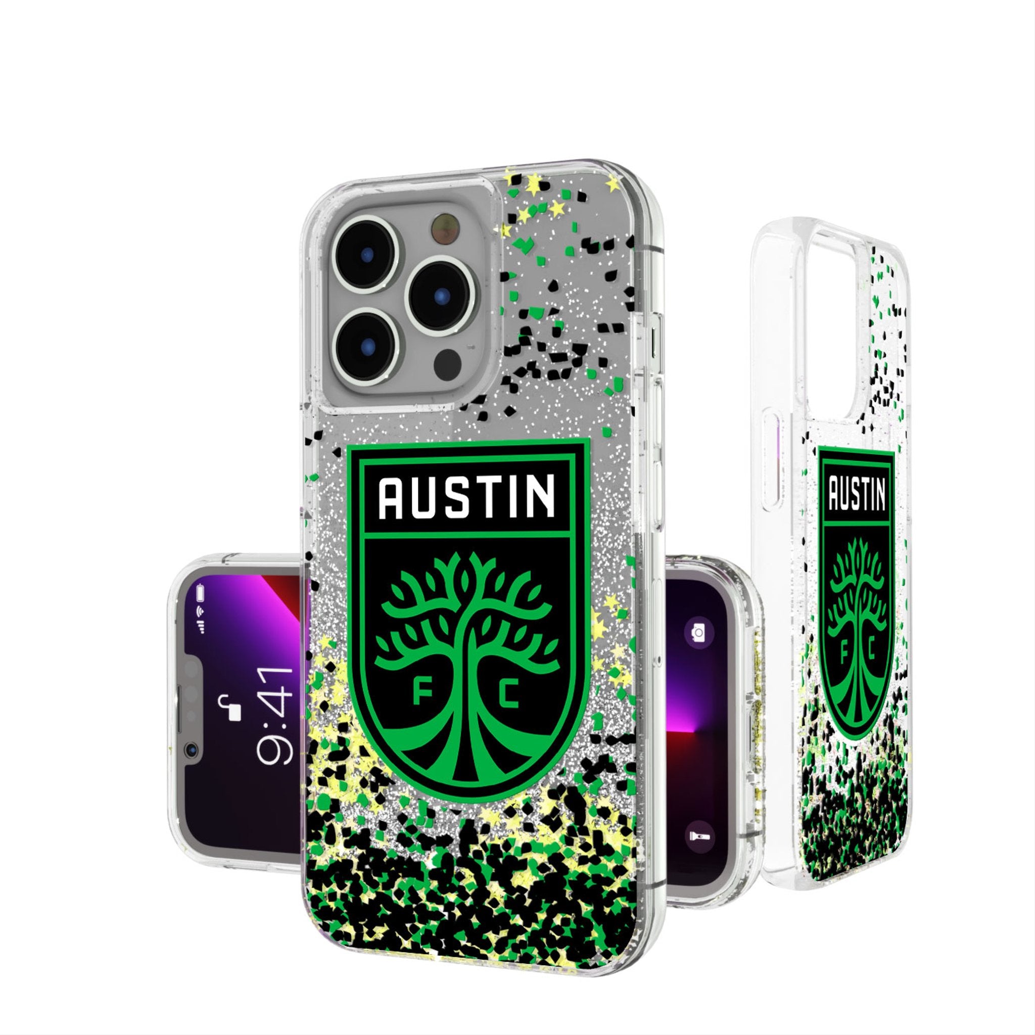 Austin FC Glitter Confetti Phone Case - Sparkling Protective Cover for iPhone & Samsung | Perfect for Soccer Fans, Game Days & Celebrations
