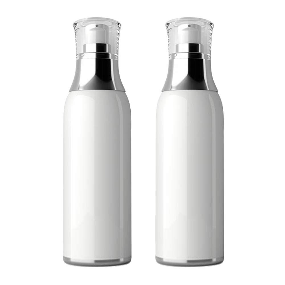 1Pcs White Acrylic Airless Pump Vacuum Bottle - 120ml/4oz Empty Portable Cosmetic Container for Lotion, Serum & Makeup | Leak-Proof Travel Toiletry Storage | Perfect for Skincare, Foundation & Liquid Cosmetics