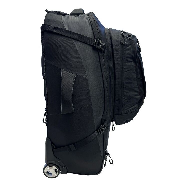 Black Wolf 85L (+20L) Grand Tour II Wheeled Duffel Bag with Backpack Straps - Perfect for Travel, Camping & Outdoor Adventures
