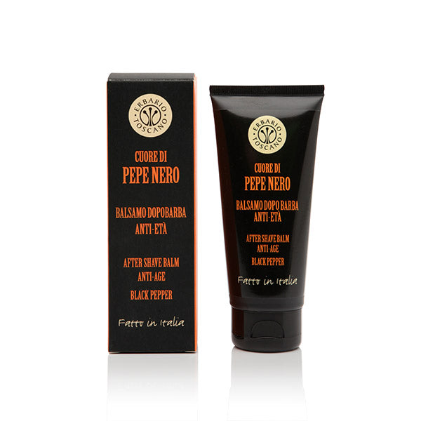 Erbario Toscano Black Pepper After Shave Balm for Men - 100ml Soothing Post-Shave Moisturizer with Natural Ingredients - Perfect for Sensitive Skin & Daily Grooming Routine