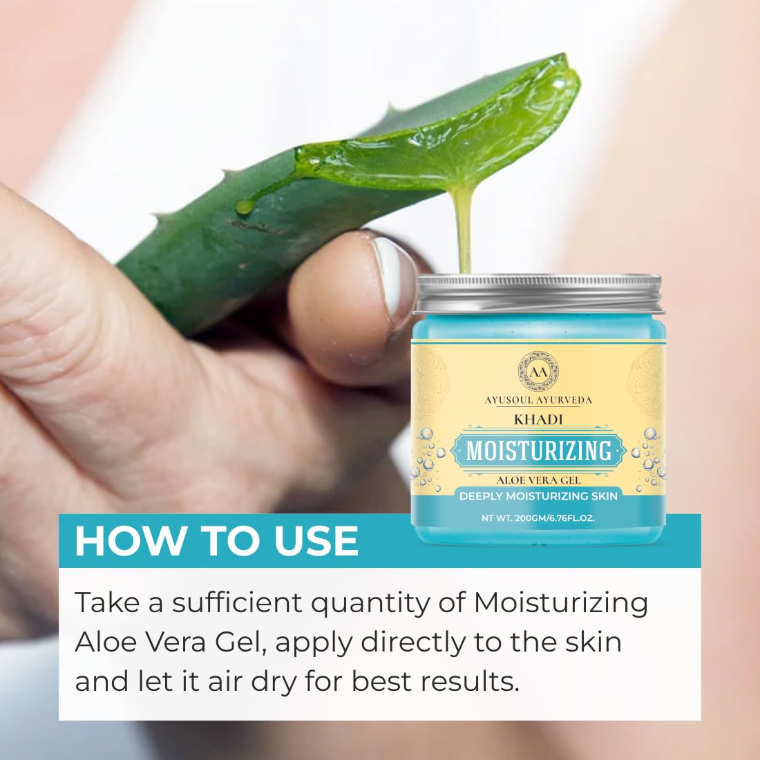 **Ayurvedic Khadi Aloe Vera Face Gel - 99% Pure & Natural Moisturizer for Hydration, No SLS, 200g - Perfect for Dry Skin, Sunburn Relief & Daily Skincare Routine**
