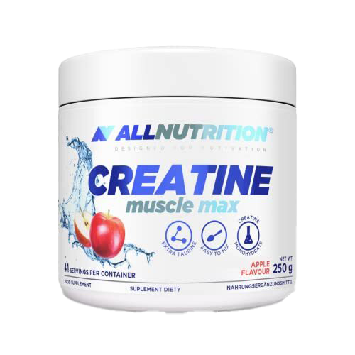 Creatine Muscle Max Supplement - 250g Powder for Strength & Muscle Growth | Pre & Post Workout, Gym & Fitness | Apple Flavor