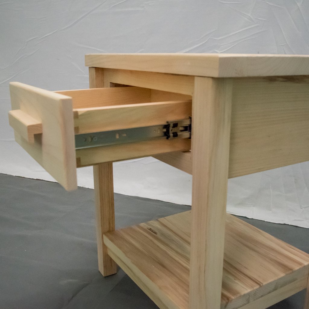 Unfinished Nightstand with 1 Drawer - Solid Wood Modern Amish Handcrafted in USA - Perfect for Bedroom, Living Room, or Home Office Storage