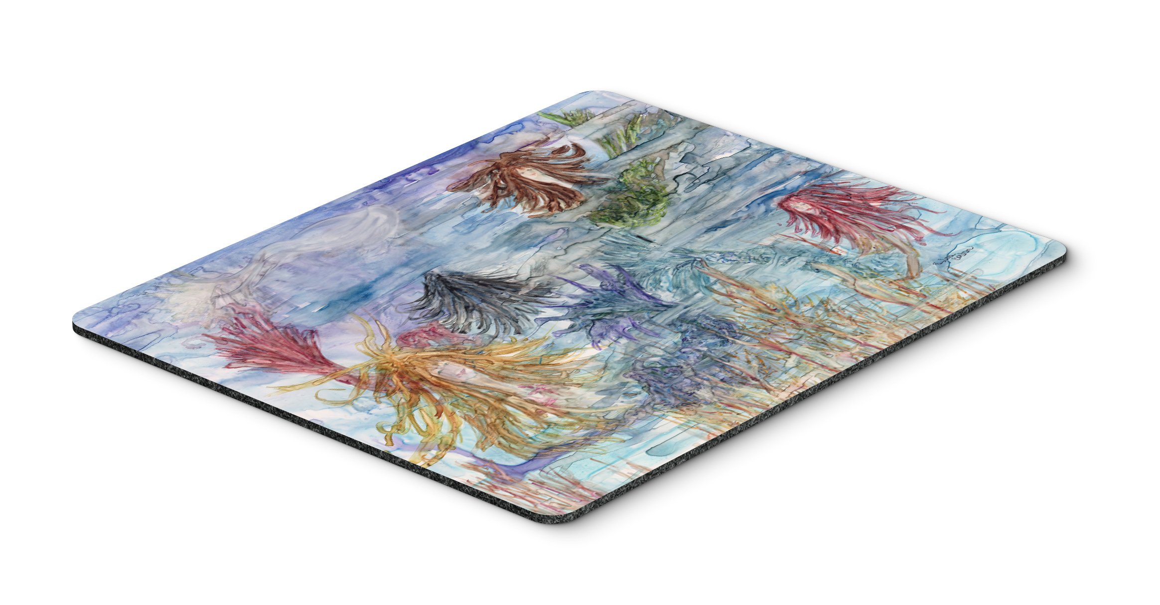 Abstract Mermaid Water Fantasy Mouse Pad - Large Washable Non-Slip Desk Mat for Home Office, Gaming & Computer Work | Caroline's Treasures 8975MP | Perfect for PC, Laptop & Workspace Decor