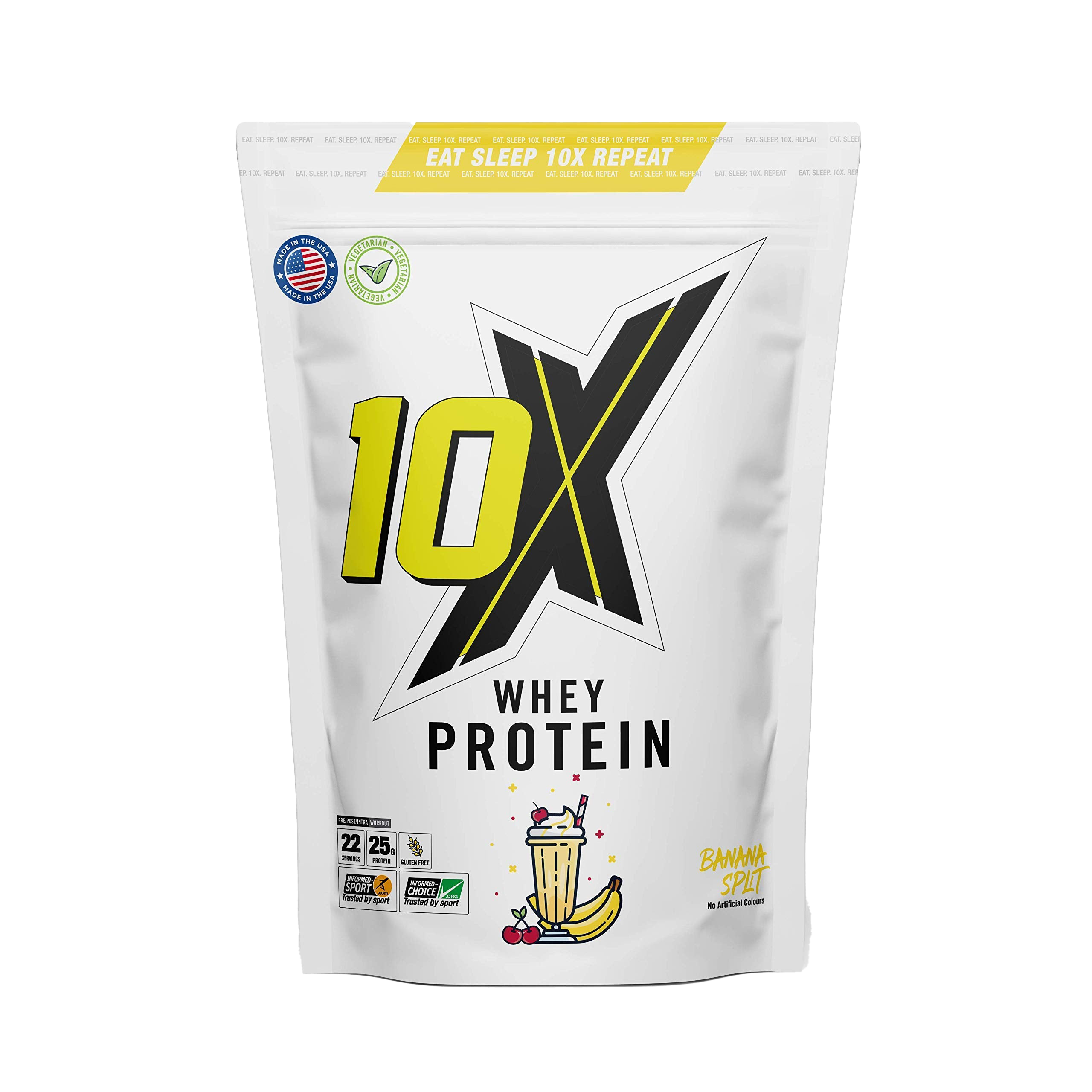 10X Athletic Whey Protein Powder - 700g High Protein Supplement for Muscle Growth & Recovery - Ideal for Gym Workouts, Bodybuilding & Post-Exercise Recovery