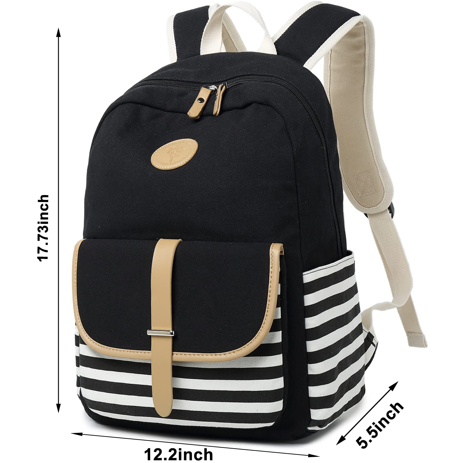 Lightweight Canvas Backpack for Girls - School & Travel Use