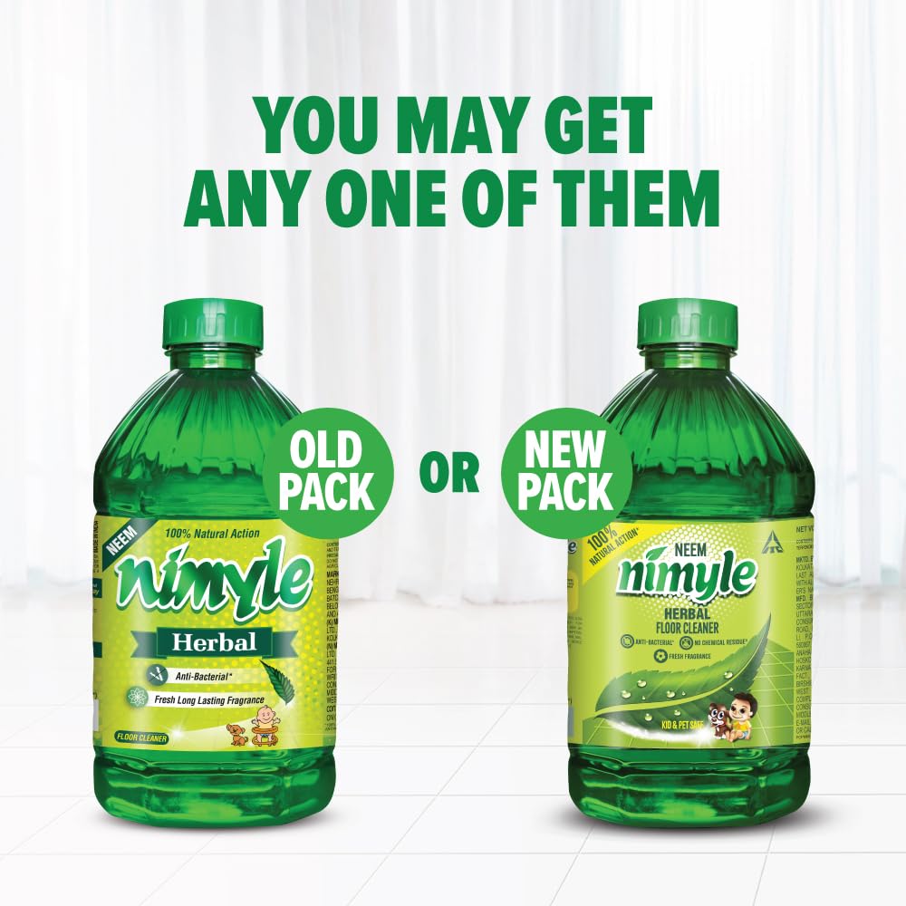 Nimyle ITC's Eco-Friendly Herbal Floor Cleaner Liquid 2L - Natural Neem Power for 99.9% Antibacterial Protection | Multi-Surface Cleaner for Hardwood, Tile & Vinyl Floors | Safe for Homes, Offices & Schools