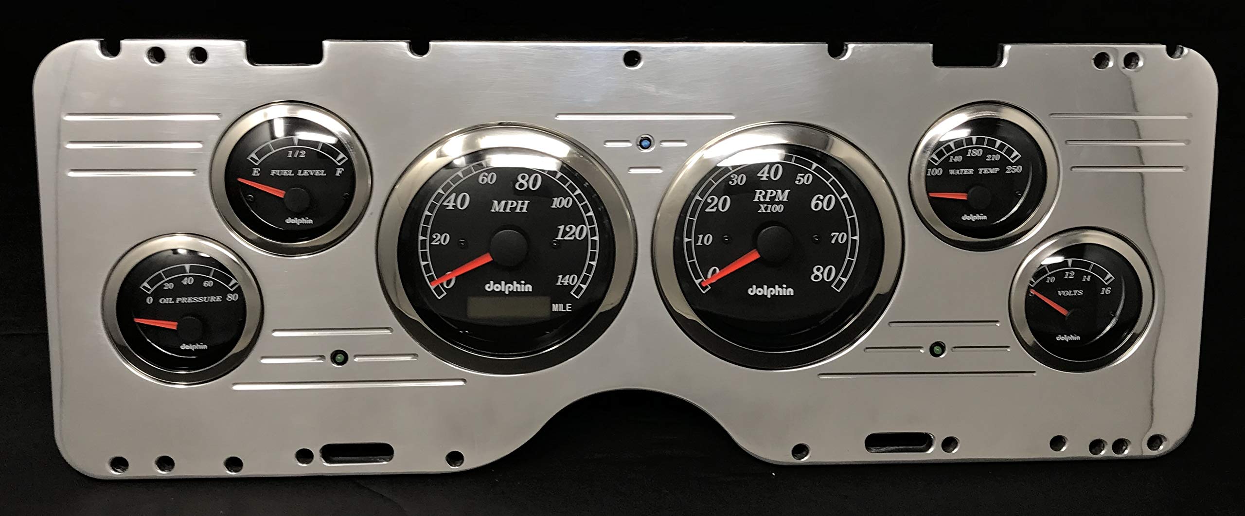 Dolphin Gauges 6-Piece GPS Dash Cluster Panel Set - Compatible with 1977 Chevy Nova - Black (Perfect for Classic Car Restoration & Custom Hot Rod Builds)