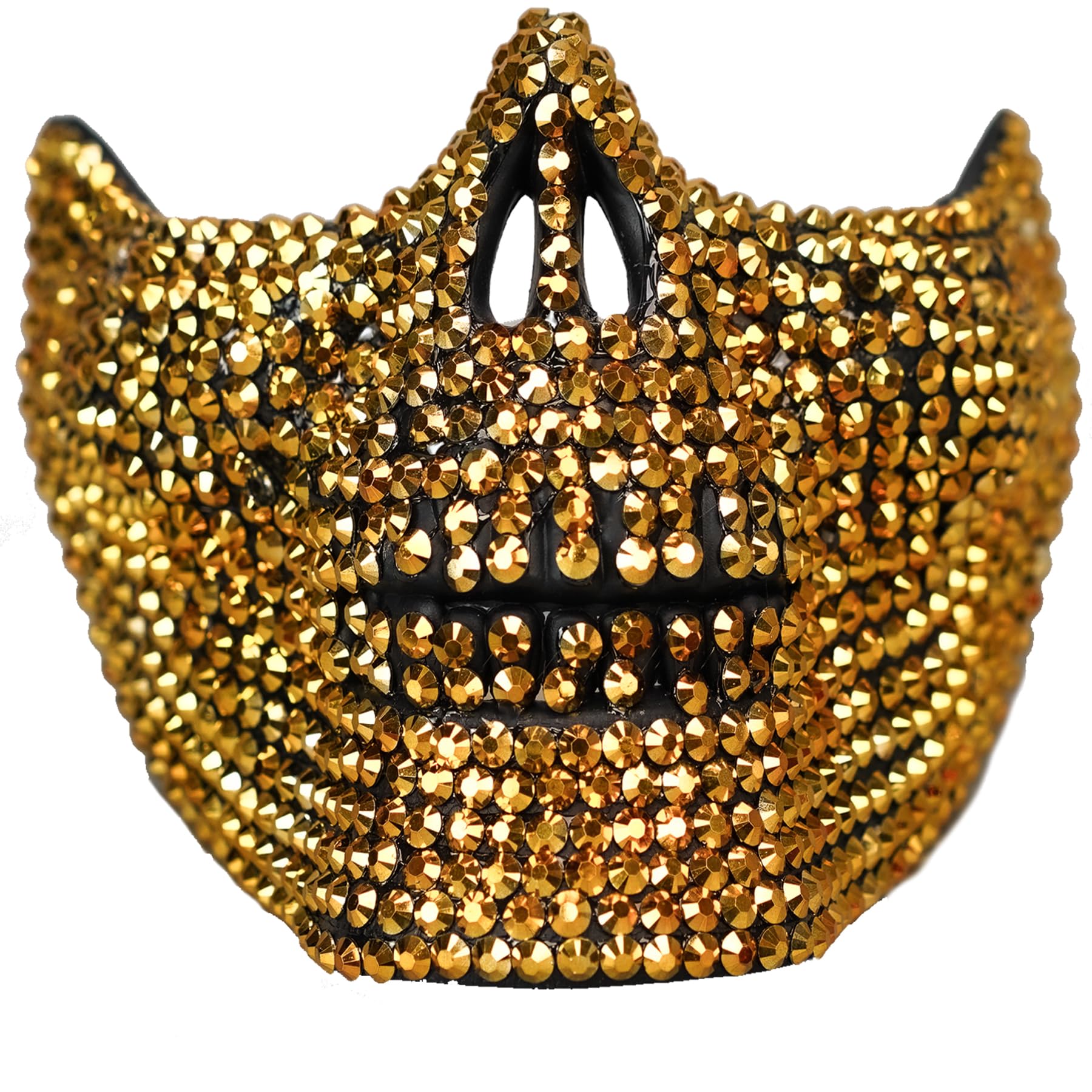 BEYOND MASQUERADE B Rhinestone Skull Devil Mask with Teeth - Gothic Cosplay Mask for Halloween, Steampunk, Party & Dance - Perfect for Costume Parties, Rave Events and Themed Performances