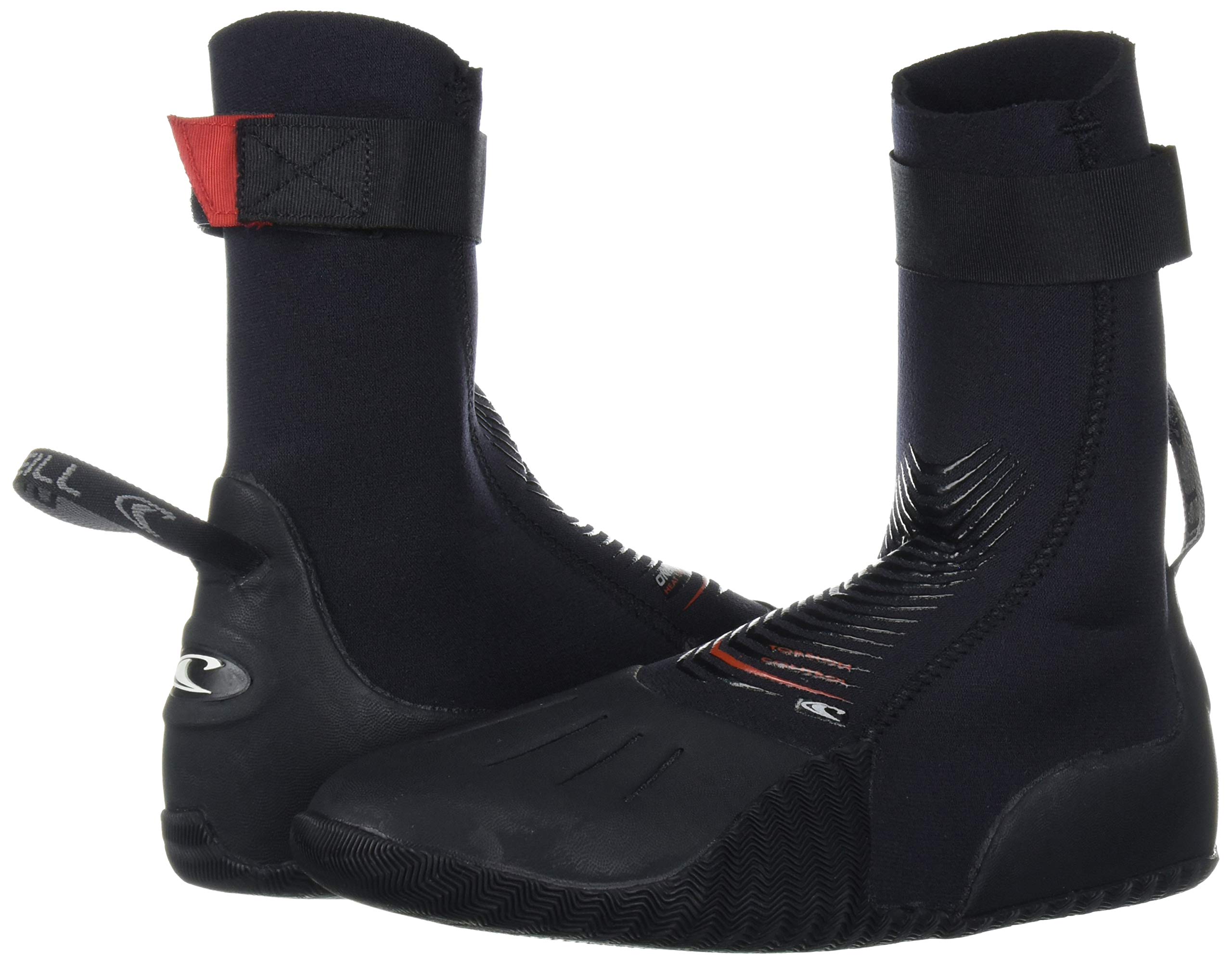 O'Neill Heat 3mm Neoprene Round Toe Booties for Women & Men - Warm Water Shoes for Surfing, Diving, Snorkeling & Beach Activities