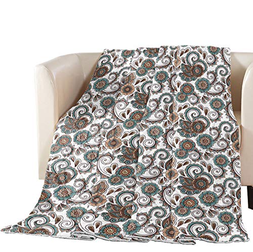 Libaoge Queen Size Quilted Bedspread - Traditional Indian Paisley Pattern, Premium Soft Cotton Filled Coverlet for Bed, Couch & Sofa | Cozy Home Decor, Guest Room & Winter Bedding