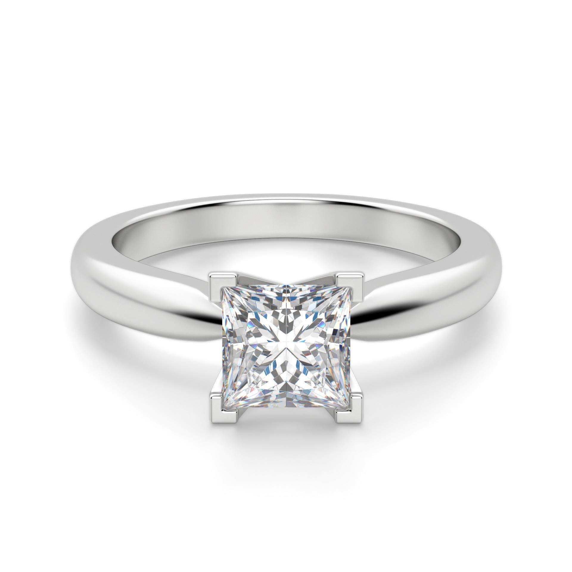 2.00 CT Princess Cut Colorless Moissanite Engagement Ring Set - Sterling Silver/Solid Gold Wedding Band, Halo Diamond Anniversary Gift for Her - Perfect for Proposals, Bridal Jewelry & Special Occasions