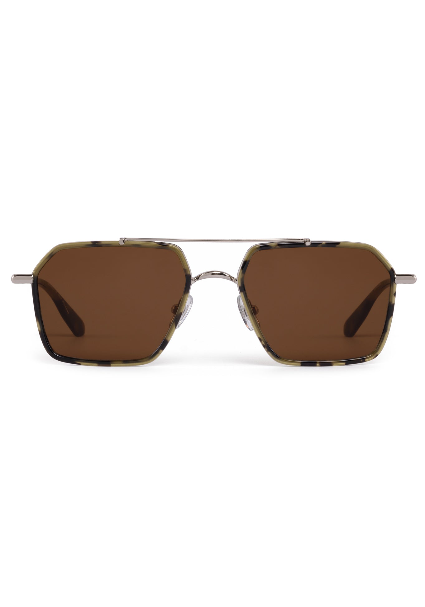 EMERY Silver Tortuga Shell Sunglasses - Polarized UV Protection Aviator Sunglasses for Men & Women - Perfect for Beach, Driving & Outdoor Activities