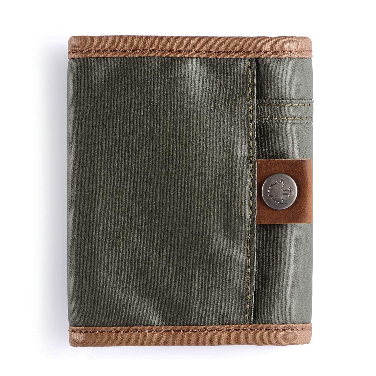 TSD Brand Urban Light Coat Canvas Trifold Wallet for Men - Slim RFID Blocking Minimalist Leather Wallet with Money Clip - Perfect for Travel, Business & Everyday Carry