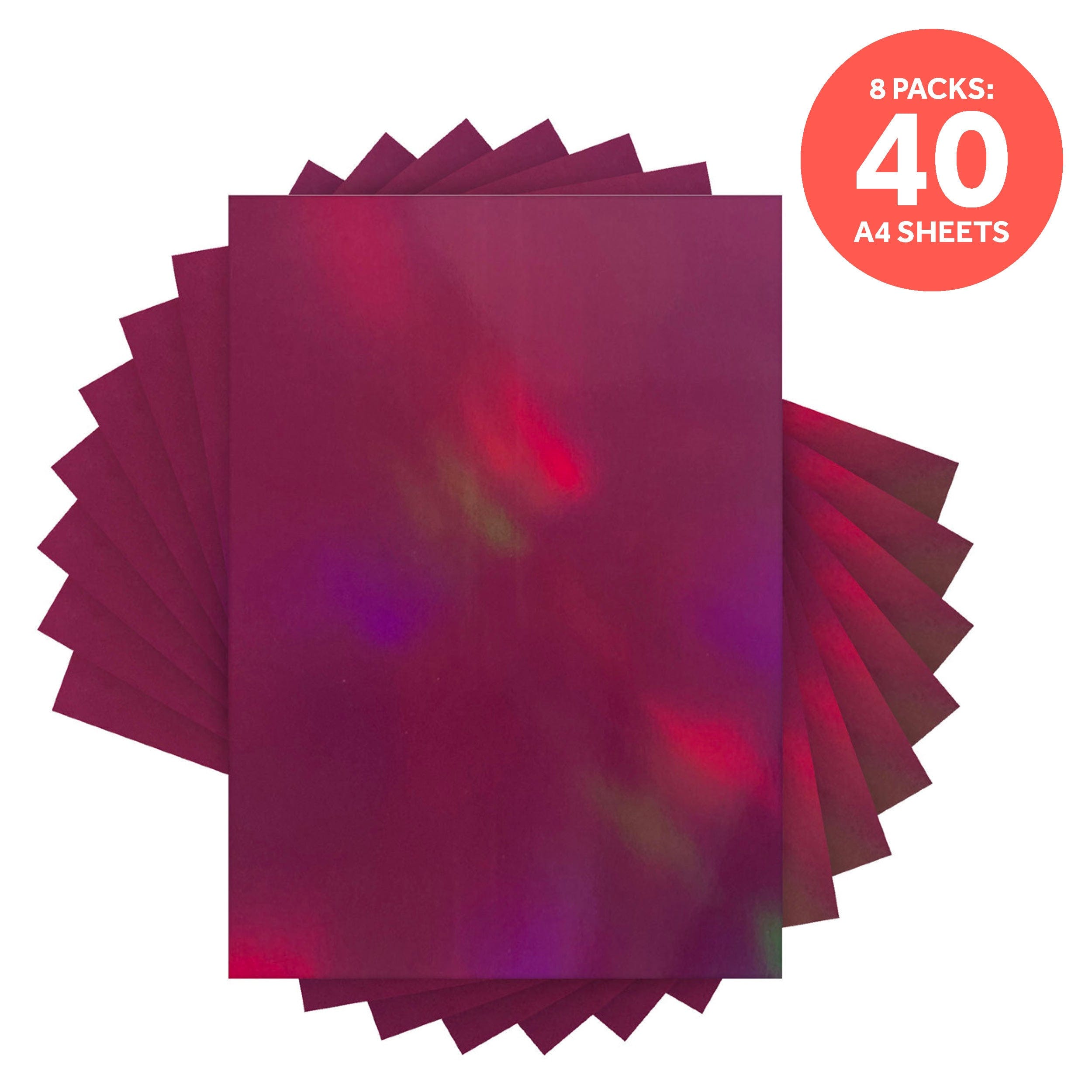 8-Pack Iridescent Mirror Cards - Purple Rain (9773e8) for Scrapbooking, DIY Crafts, and Home Decor