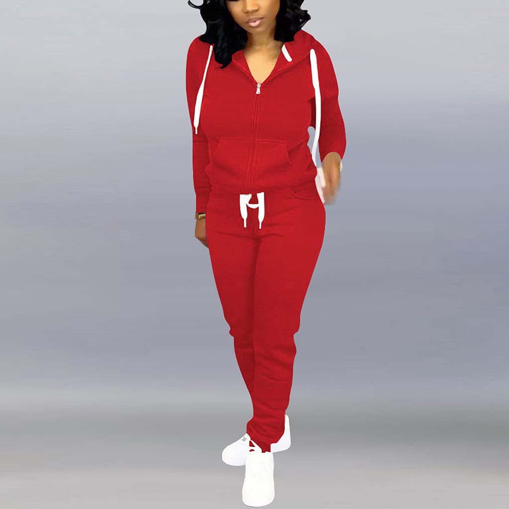 Mrskoala Women's 2-Piece Tracksuit Set - Soft Sweatpants & Hoodie Jogging Suit with Pockets for Workout, Running, Yoga & Lounge Wear - Perfect for Gym, Travel & Casual Outfits