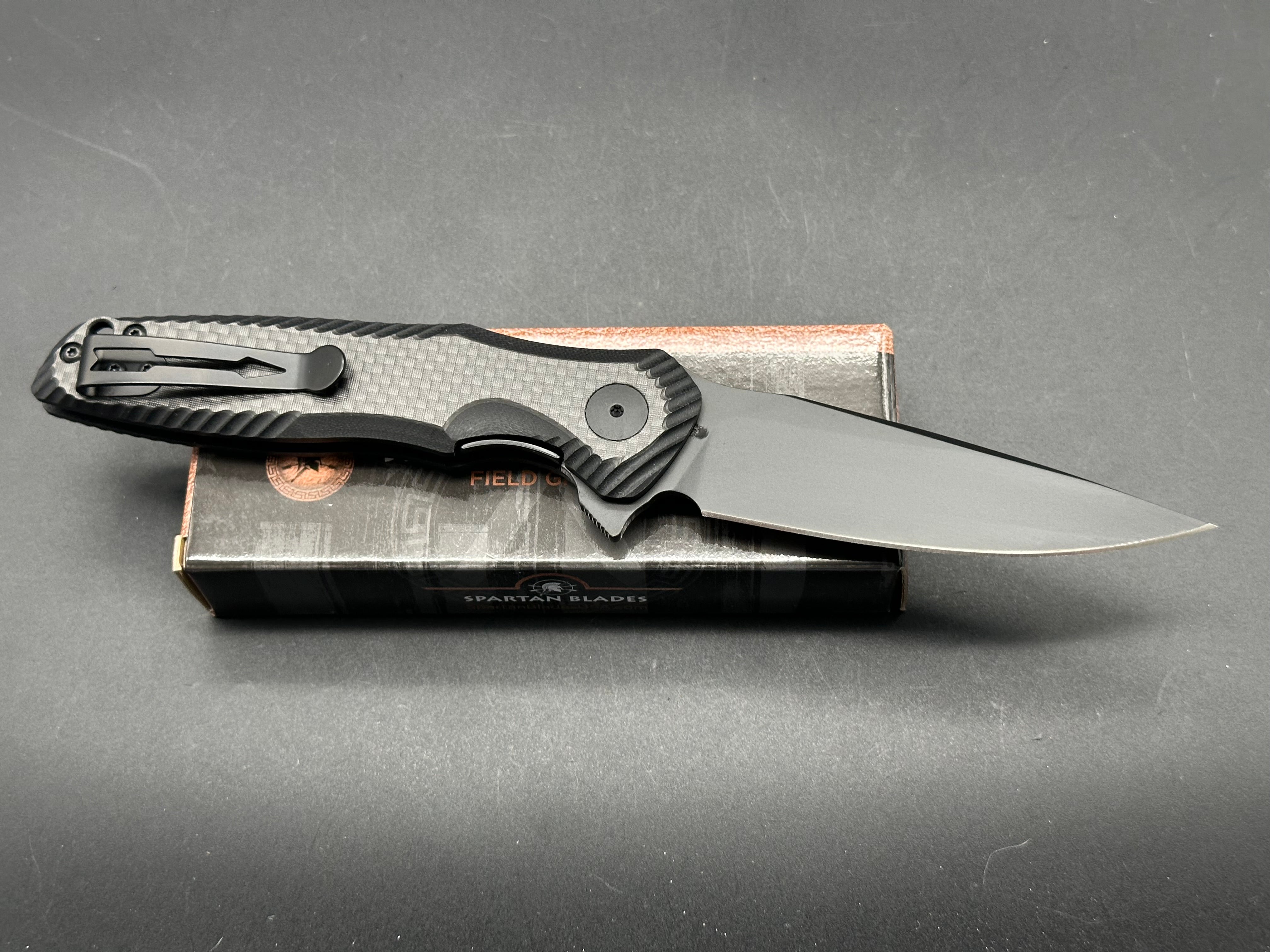 Spartan Blades Poros Liner Lock Folding Knife - Black Tactical EDC Pocket Knife for Outdoor Camping, Hiking & Survival