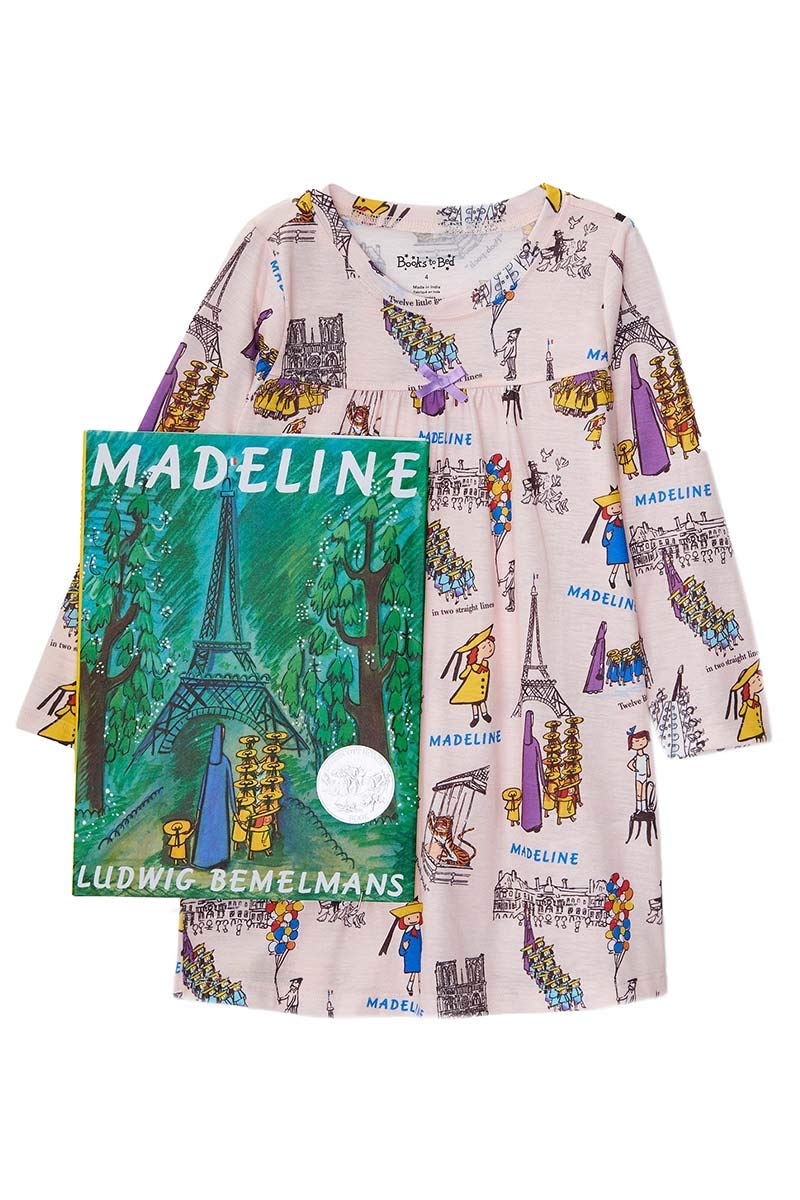 Madeline Storybook Girls Pajama Nightgown Set - Classic Children's Book-Inspired Sleepwear for Bedtime Reading & Cozy Nights