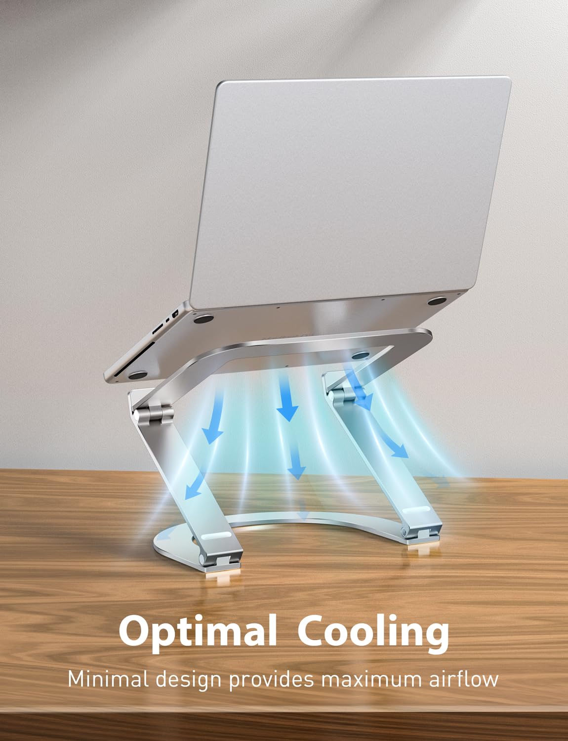 Premium Aluminum Adjustable Laptop Stand for MacBook Air/Pro, Dell XPS 13/15, HP, Lenovo & iPad - Ergonomic Computer Riser with Height Adjustment for Home Office, Gaming & Workspace Setup