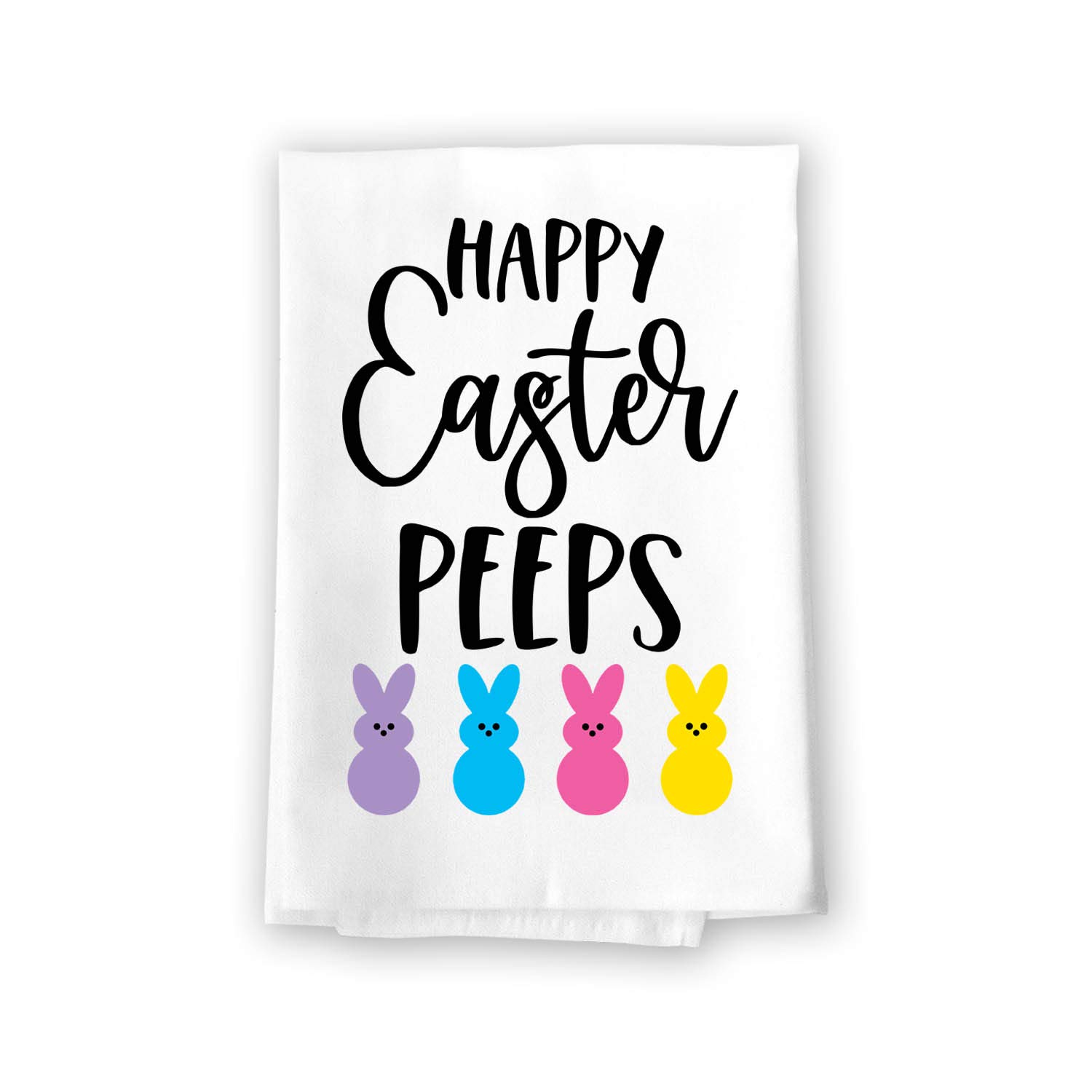 Happy Easter Bunny Kitchen Towels - Absorbent Flour Sack Cotton Dish & Hand Towels for Easter Decorations - Cute Peeps & Honey Dew Gifts - Perfect for Easter Baking, Spring Cleaning & Holiday Kitchen Decor (10529)