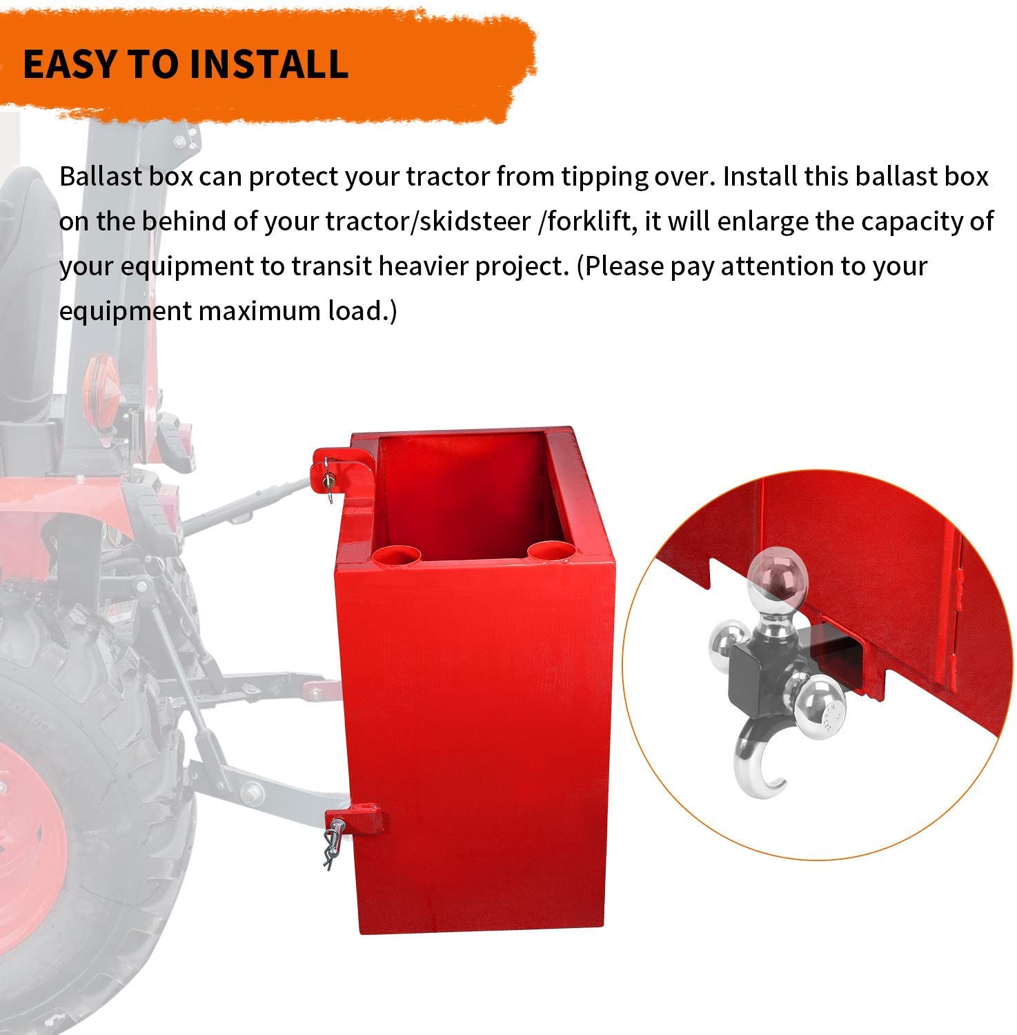 YINTATECH 3-Point Tractor Ballast Box with 2