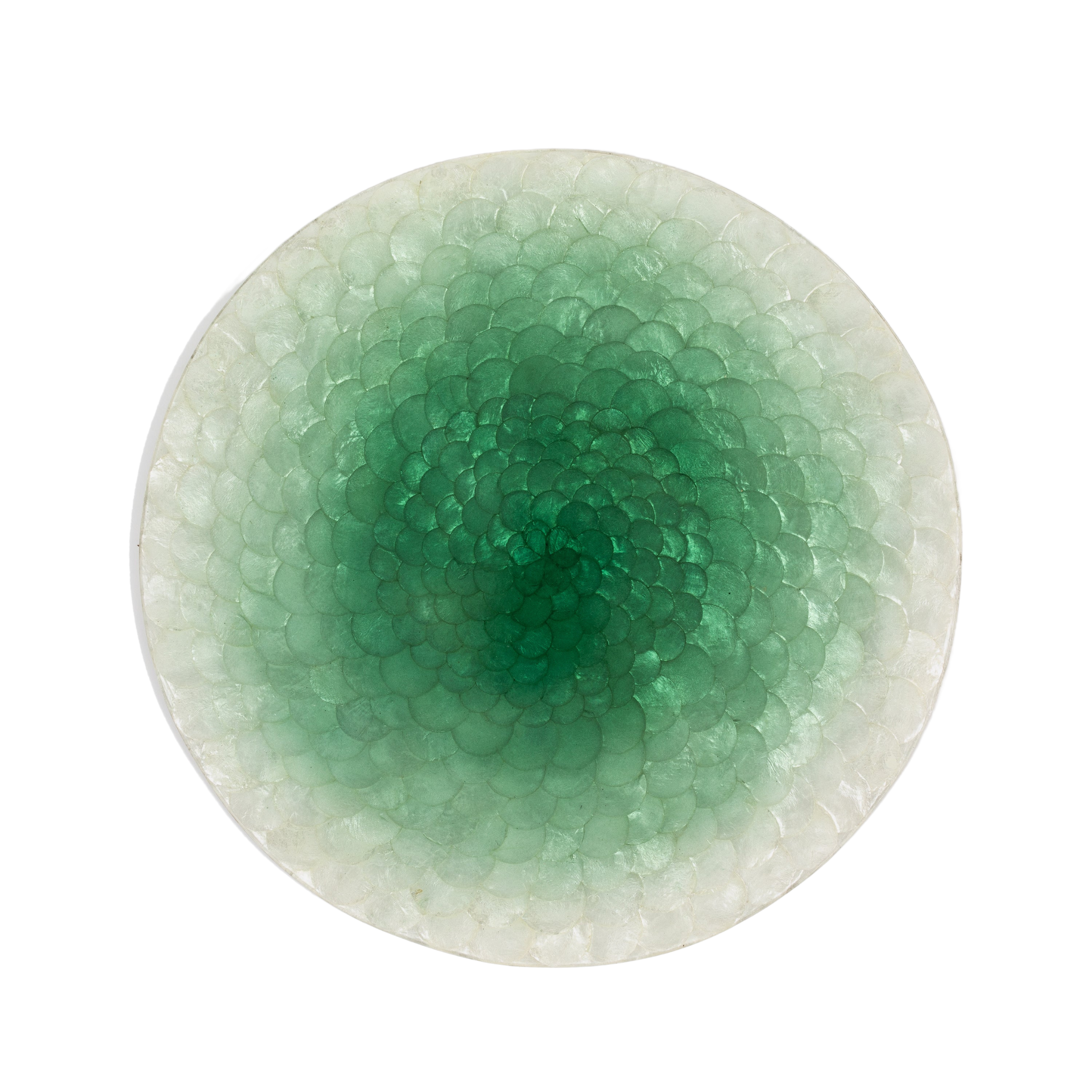 Capiz Ombre Placemat Set of 4 - Dark Green Coastal Home Decor - Perfect for Dining Table, Wedding Decor, and Beach House Styling