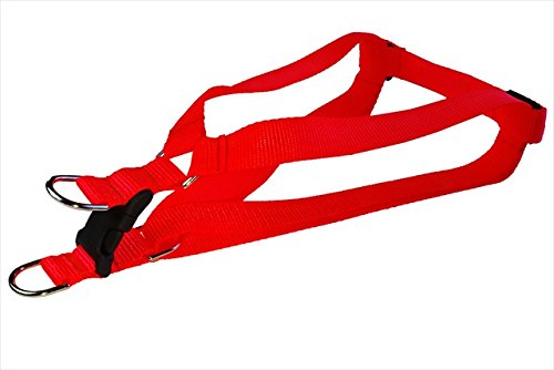 FlyFree Nylon Webbing Dog Harness - Adjustable No-Pull Vest with Padded Chest, Reflective Strips for Safety - Medium Size (Neon Orange) - Perfect for Walking, Running & Outdoor Adventures with Your Pet