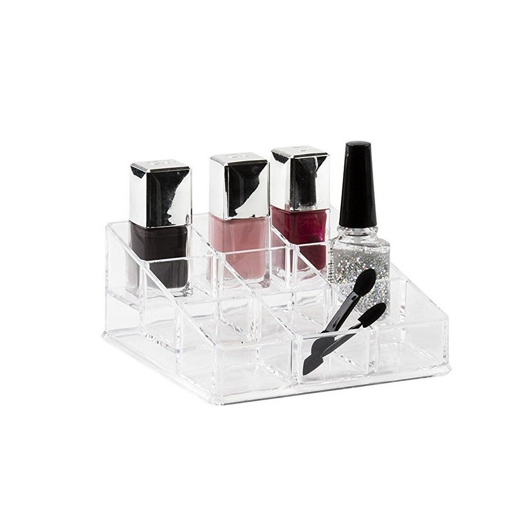 9-Compartment Cosmetic Organizer & Nail Polish Holder - Perfect for Vanity, Bathroom, and Travel Organization