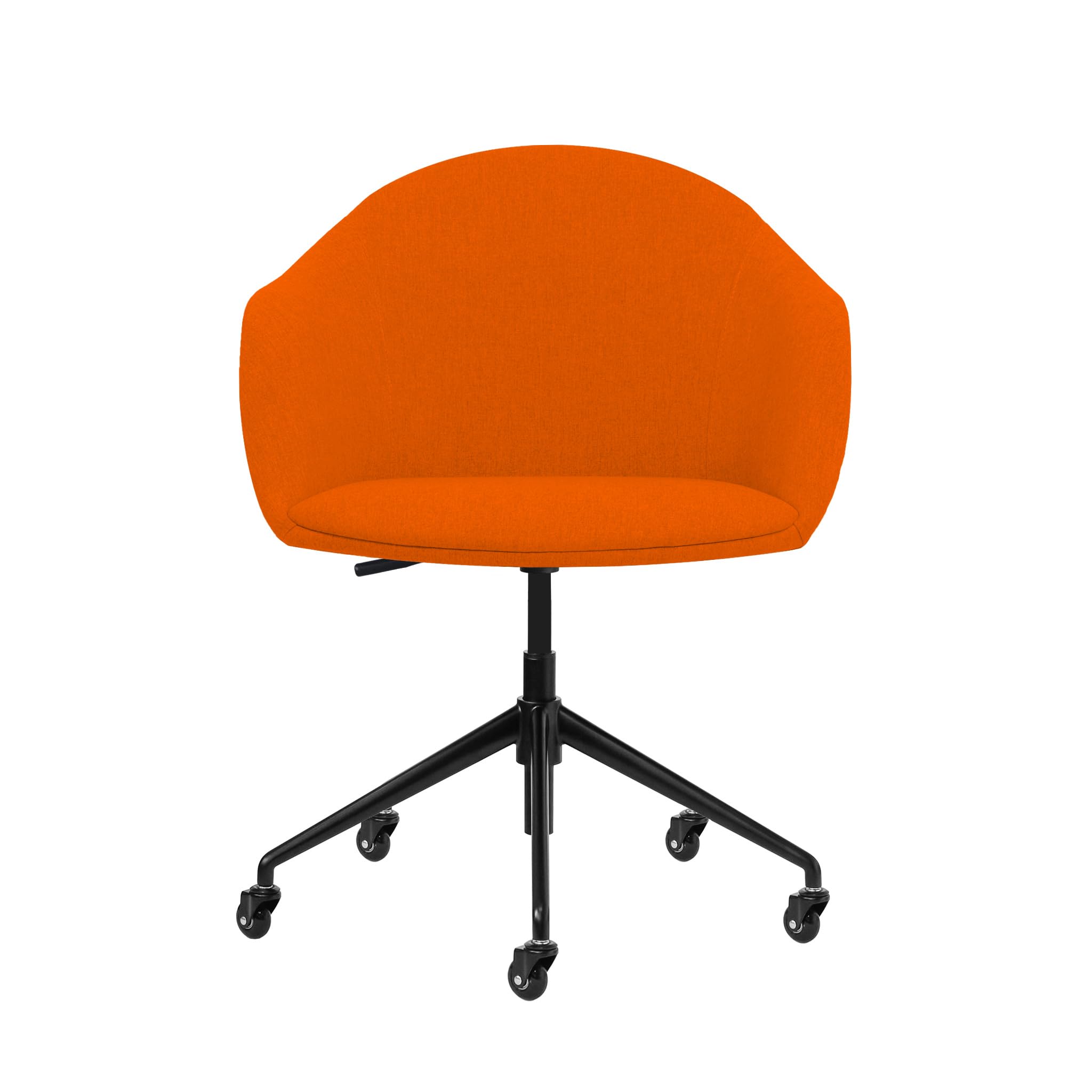Laura Davidson Astoria II Commercial-Grade Office Chair with Wheels - Ergonomic Swivel Desk Chair for Home Office & Conference Rooms, Poly-Cotton Fabric in Orange - Perfect for Long Work Hours & Professional Meetings