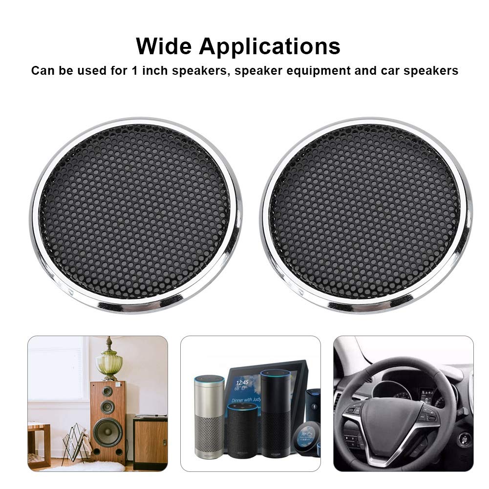 Dioche 1 Inch Speaker Grill Cover - 2 Pack Steel Mesh Protective Grills for Audio Speakers | Decorative & Durable Speaker Protection for Home Theater, Studio, and Car Audio Systems