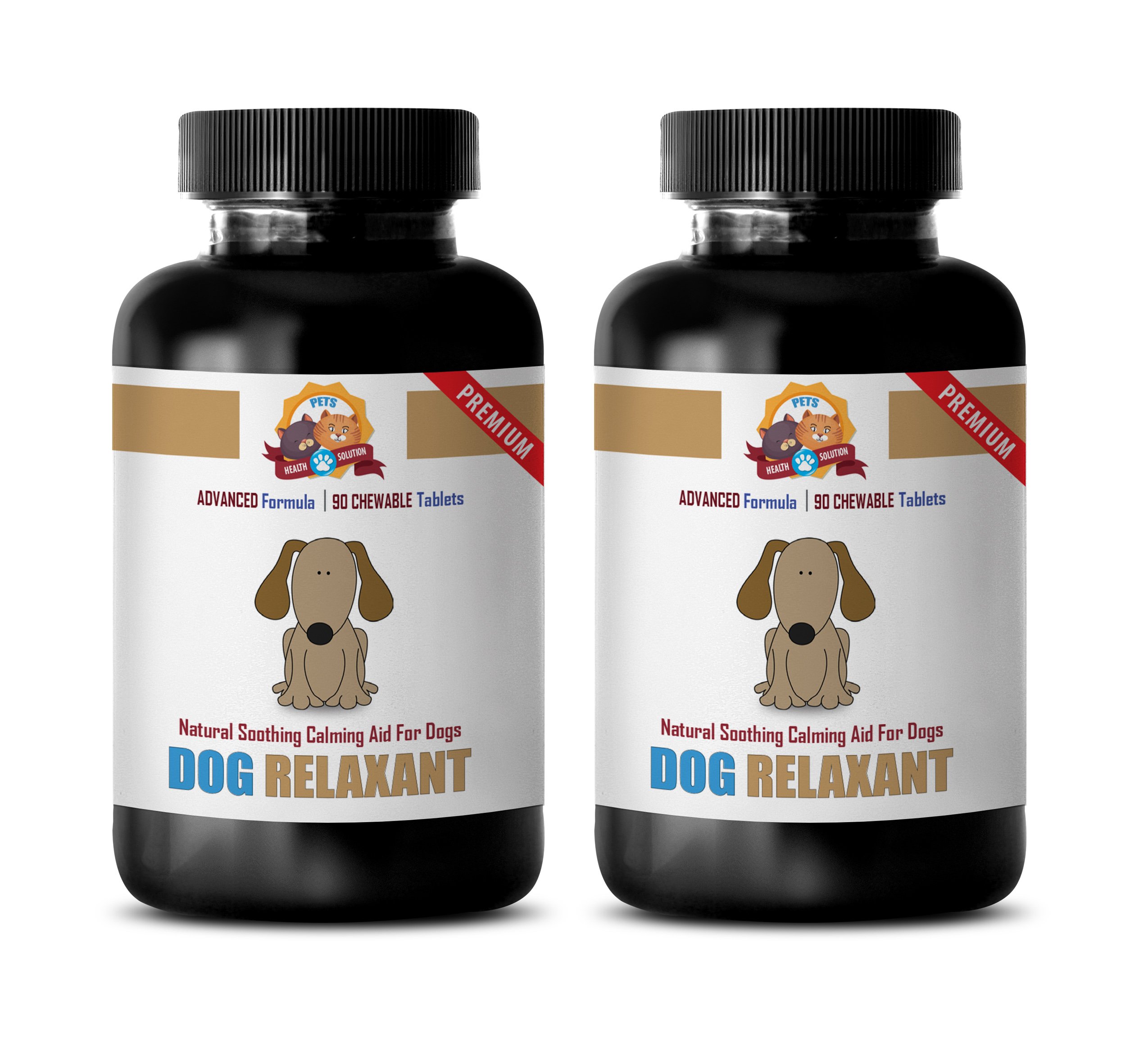 Premium Calming Treats for Dogs - Natural Anxiety Relief & Relaxation Aid - 180 Soft Chews (2 Bottles) - Perfect for Stressful Situations Like Thunderstorms, Travel & Vet Visits