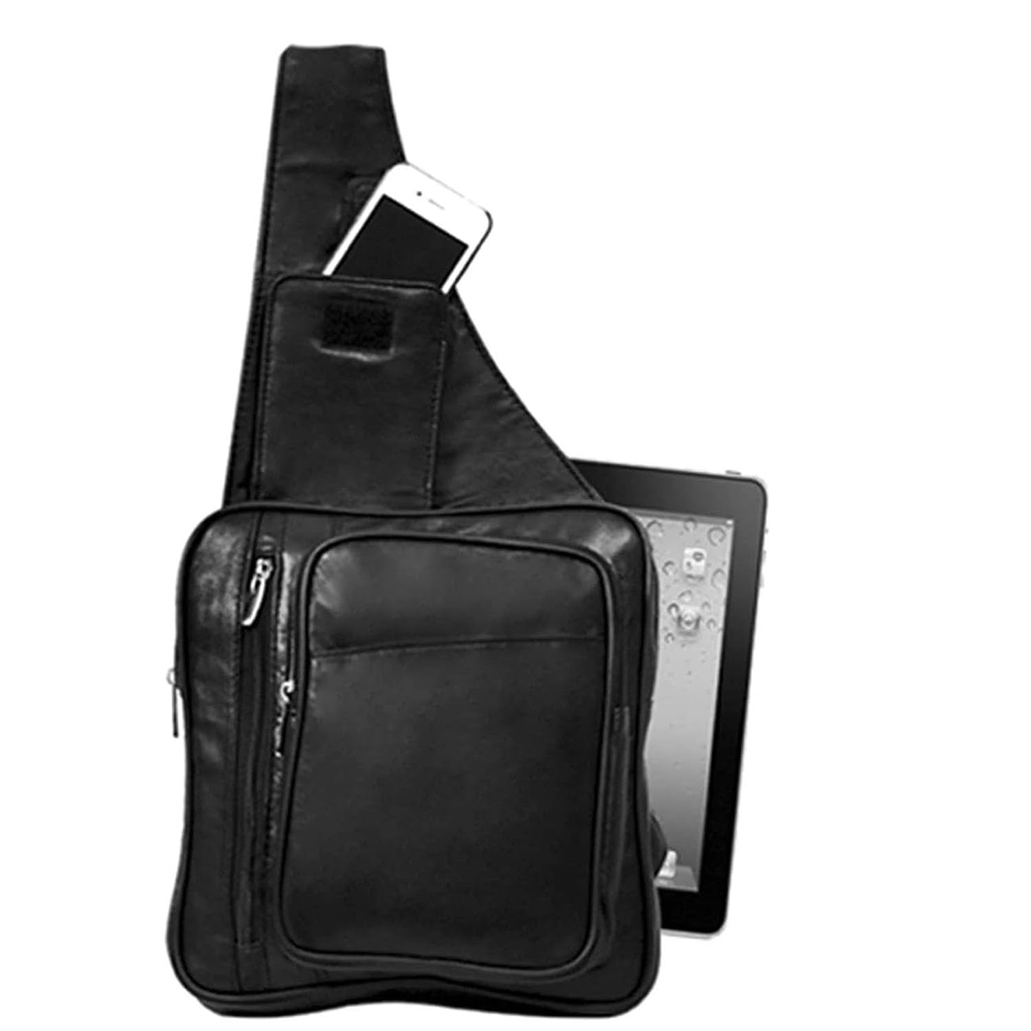 SILVERFEVER Genuine Leather Sling Backpack - Unisex Crossbody Bag for Men & Women - Perfect for Travel, Hiking, and Daily Commute